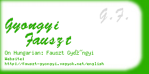 gyongyi fauszt business card